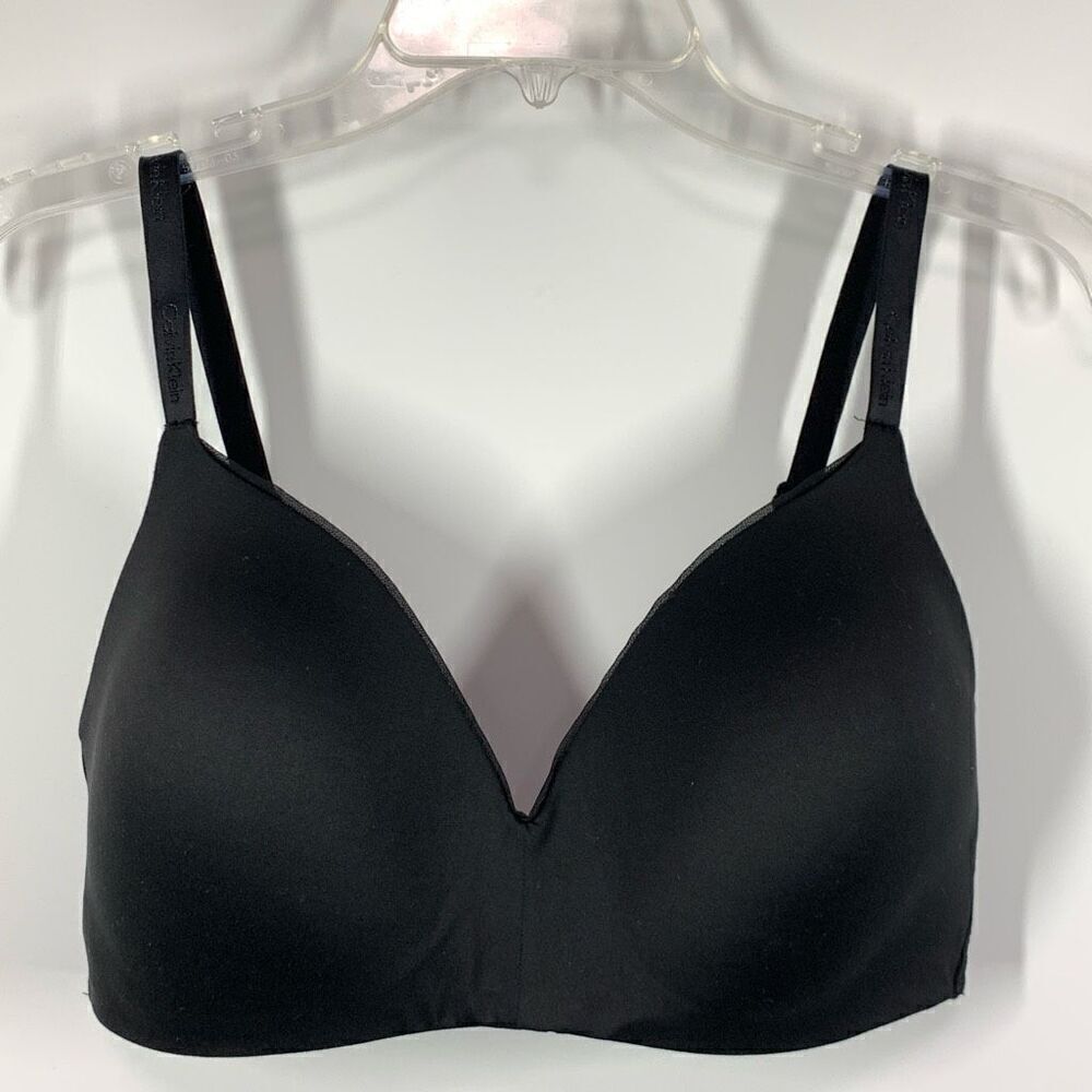 Calvin Klein Women's Adjustable Strap Wire FreeT-Shirt Bra Black Size Large